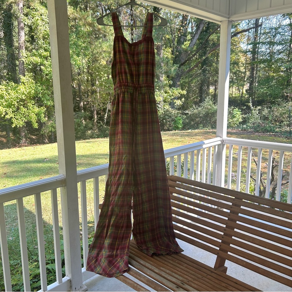 NWT Plaid Fall Overalls